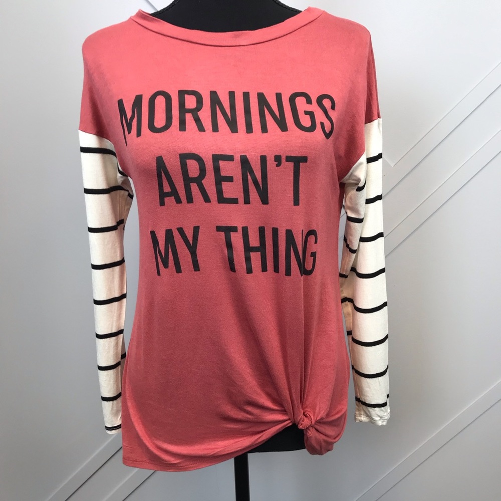Moa Moa Pink Mornings Aren't My Thing Knit Top